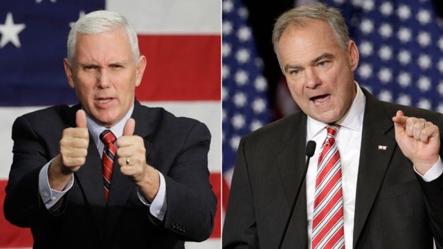  Ứng viên phó tổng thống Cộng hòa Mike Pence (trái) và ứng viên Dân chủ Tim Kaine. (Ảnh: Getty) 