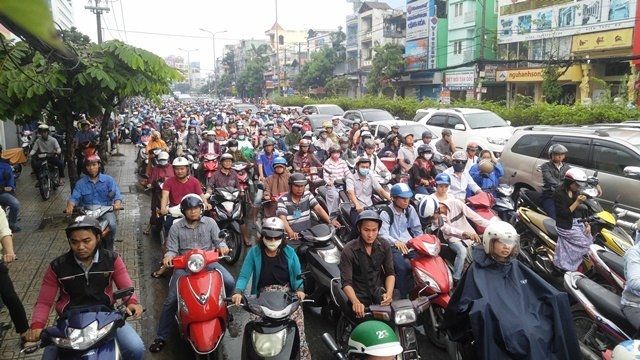 kẹt xe, sài gòn,