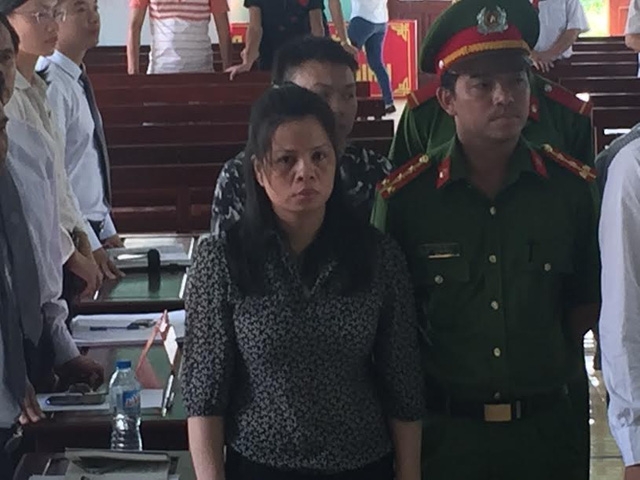  Bị cáo Lương Thị Thảo tại phiên xử sơ thẩm 