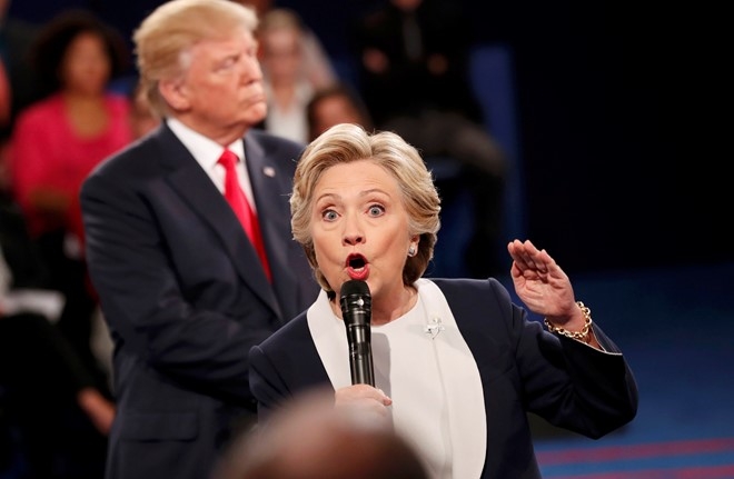 Ty le ung ho Clinton vuot troi sau video tho tuc cua Trump hinh anh 1