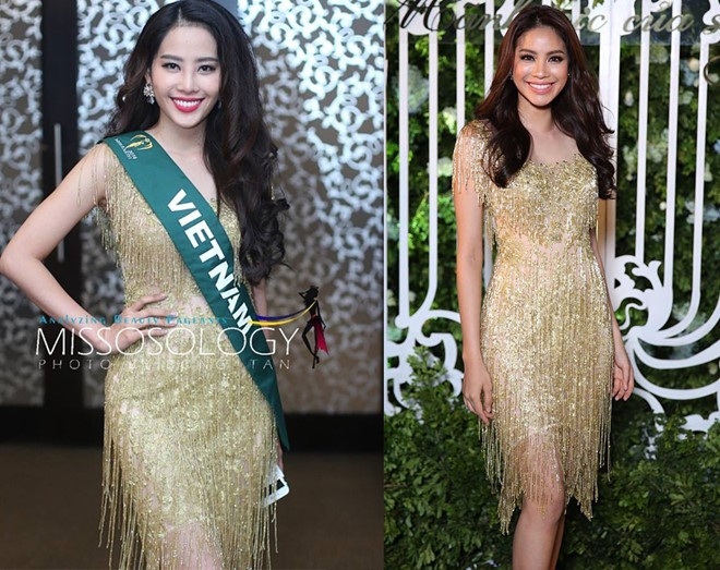 Nam Em dien lai vay cua Pham Huong du tiec o Miss Earth hinh anh 2
