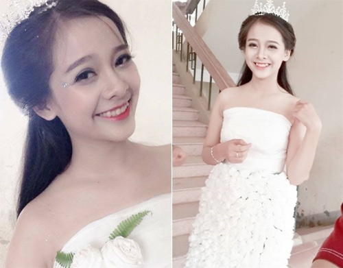 co gai cham dep hut hon voi vay cuoi lam tu giay an hinh anh 3