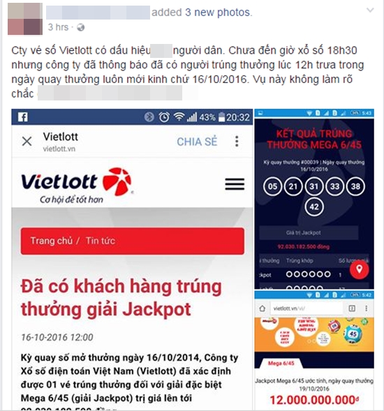 Cư dân mạng nghi ngờ tính xác thực của giải thưởng 92 tỷ đồng xổ số kiểu Mỹ, Vietlott nói gì? - Ảnh 1.