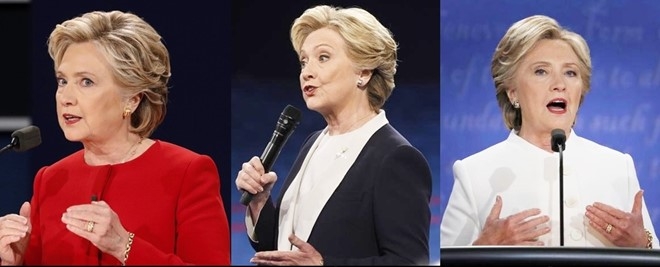 Y nghia bo do trang cua Clinton trong lan tranh luan cuoi hinh anh 1