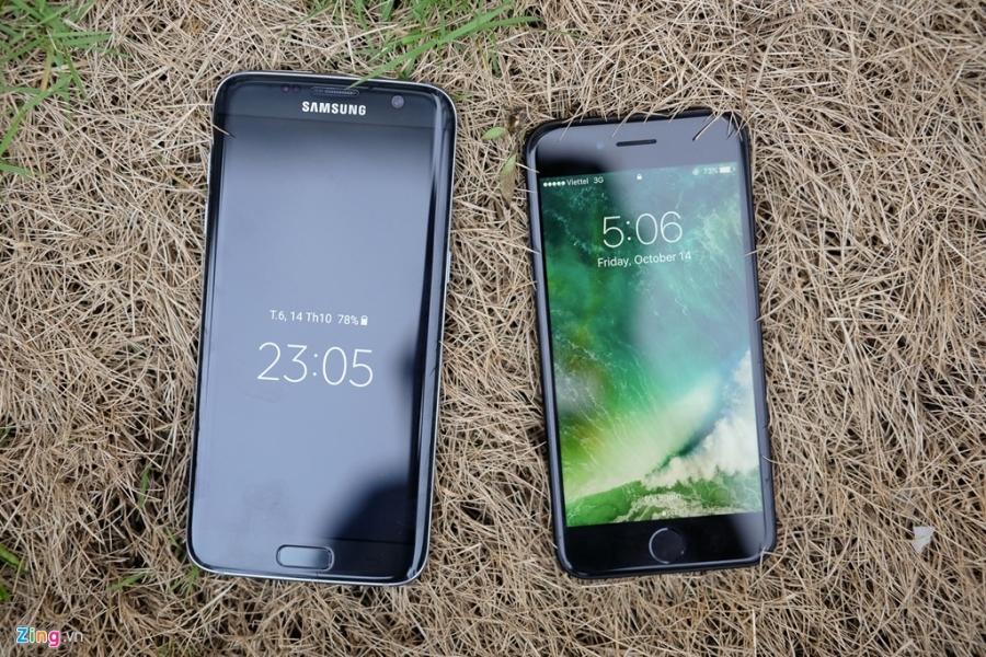 Phien ban mau den cua Galaxy S7 edge va iPhone 7 do dang hinh anh 3