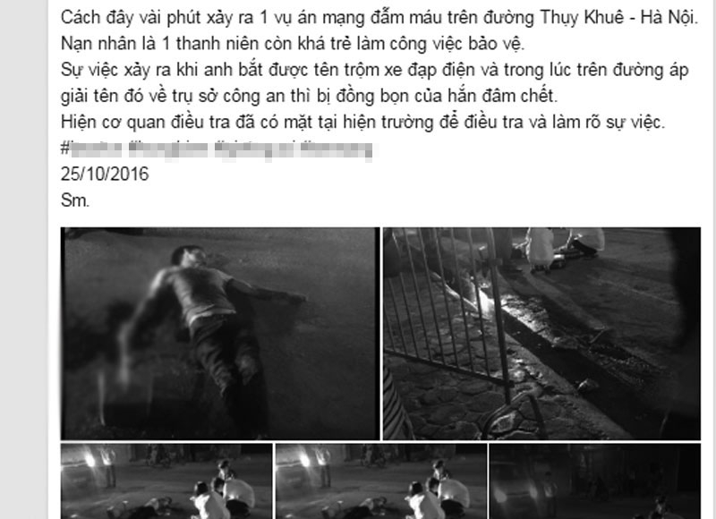 hn: mot bao ve bi dam guc tren duong thuy khue hinh anh 2