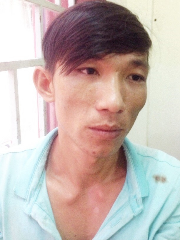 Thanh vẫn còn trong tình trạng ngáo đá khi bị tạm giữ /// Ảnh: Văn Tiến