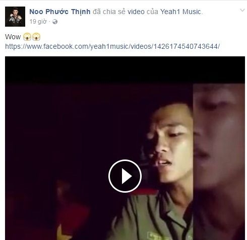 Noo Phước Thịnh cũng chia sẻ clip cover của Bảo Trung