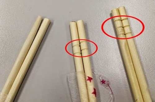 vòng tròn khắc trên đũa dùng một lần, đũa dùng một lần, đồ dùng một lần, tái chế, tái sử dụng