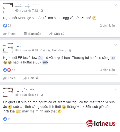 Hàng loạt tài khoản Facebook hot mất sub ảo