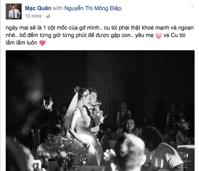 Mạc Hồng Quân xúc động đếm ngược từng giờ gặp con trai sắp chào đời - Ảnh 1.