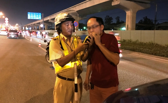 Nhiều trường hợp vi phạm nồng độ cồn khi điều khiển phương tiện đã bị xử lý.