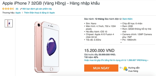 iPhone 7 giảm giá về mức kỷ lục ở Việt Nam hình ảnh 1 iPhone 7 giam gia ve muc ky luc o Viet Nam hinh anh 1