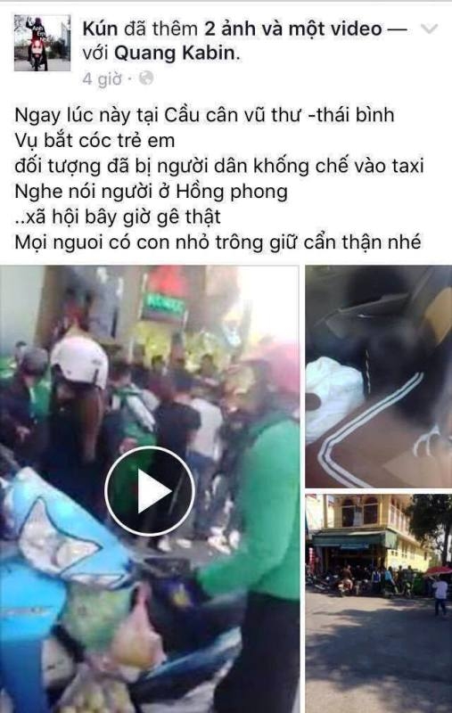 Thông tin mà chủ tài khoản Facebook tên Kún đăng tải