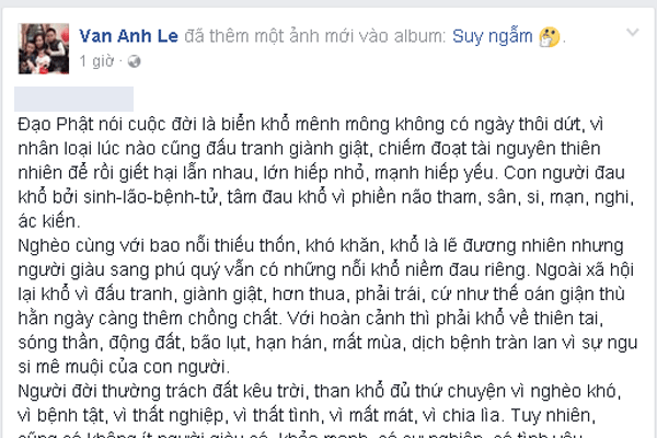  Vợ đại gia kim cương bình lặng lên tiếng. 