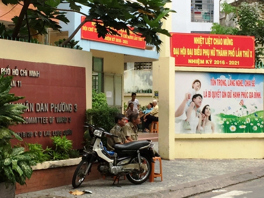  Trụ sở UBND phường 3 (quận 11) nơi phát hiện ông Vũ tử vong trong phòng làm việc 