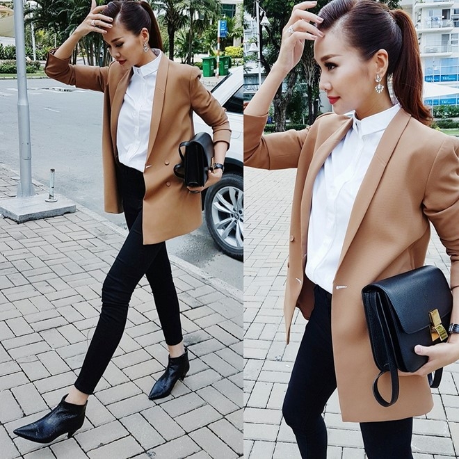 Bo suu tap ao khoac thu dong sanh dieu cua Thanh Hang hinh anh 6