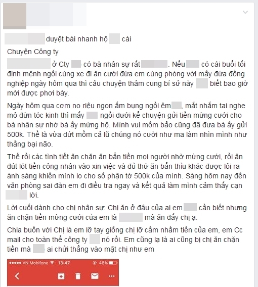 Bị ăn bớt tiền mừng cưới, thanh niên cứng viết thư tố cáo toàn công ty - Ảnh 2.