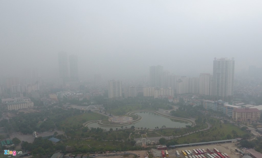 Suong mu bao phu Ha Noi hinh anh 2