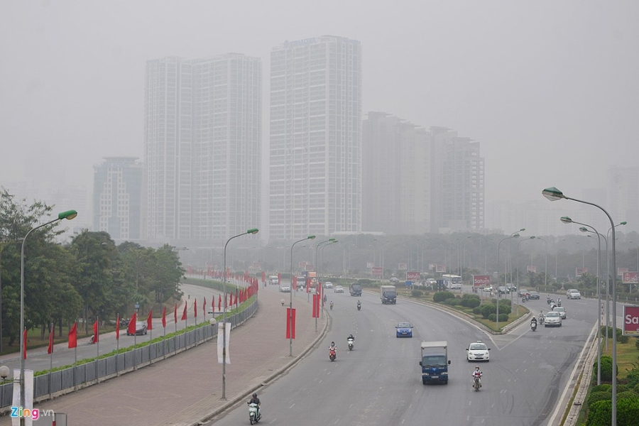 Suong mu bao phu Ha Noi hinh anh 13