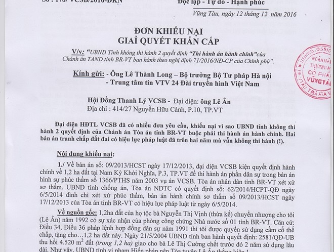 Dai gia 79 tuoi Le An 'khoc rong' vi thang kien UBND tinh hinh anh 2