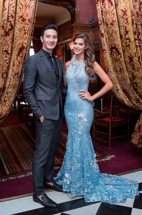 Hoa hậu Pháp chọn đầm của Hoàng Hải để chụp hình cho Miss Universe