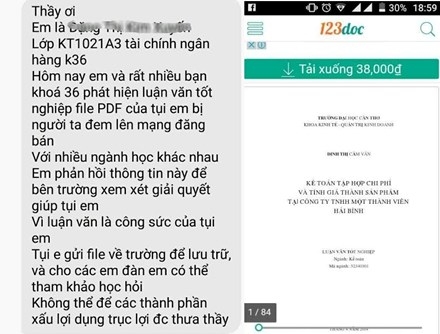 Sinh viên bức xúc vì khóa luận của mình bị rao bán rẻ như cho trên mạng - Ảnh 1.