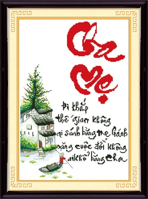 4 loai tranh theu chu thap don tet can luu y khi treo keo ruoc hoa vao than - 4