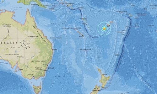 Vị trí trận động đất. Đồ họa: USGS.
