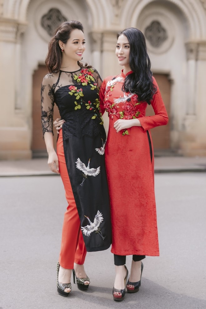 Chi em Mai Thu Huyen, Mai Ho dien ao dai xuan xuong pho hinh anh 7