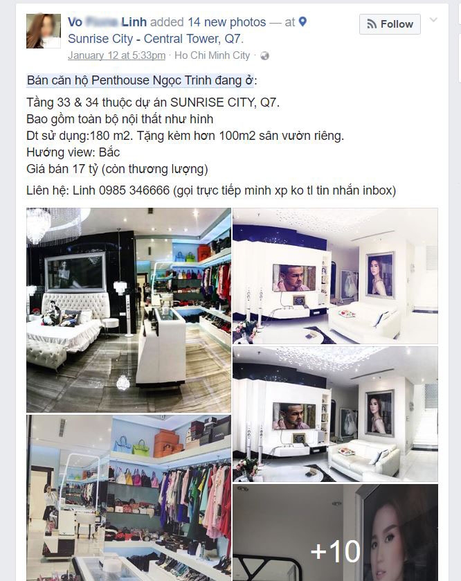 ngoc trinh rao ban can ho penhouse dang o tri gia 17 ty dong? hinh anh 1