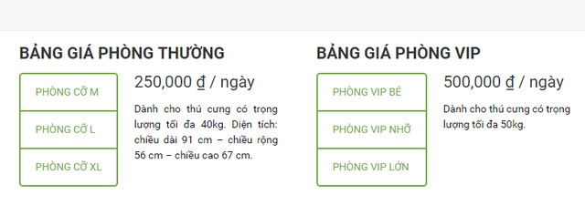 Giá phòng cho khách VIP