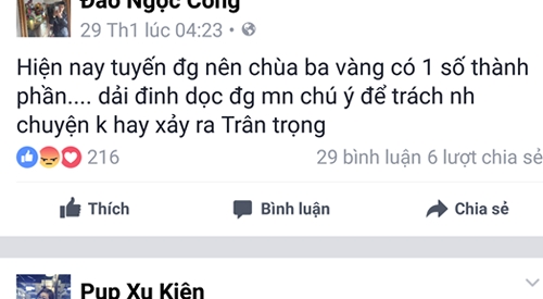 bác bo thong tin “dinh tạc” gay ra vu tngt o chùa ba vàng hinh anh 2