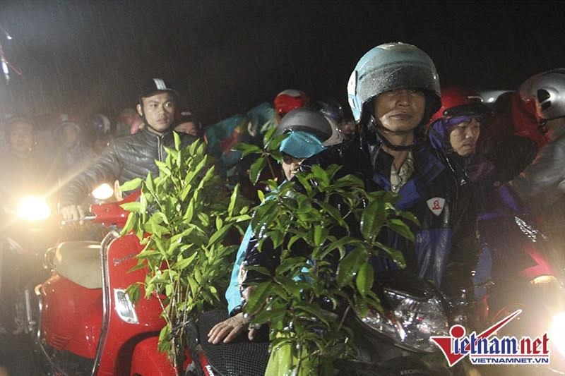 Nửa đêm tắc cứng chợ Viềng, dân đội mưa băng ruộng