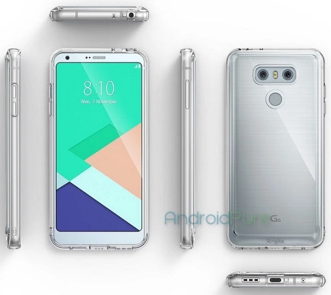 Rò rỉ hình ảnh rỏ nét cho thấy LG G6 có thiết kế thân kim loại hoa vân xước