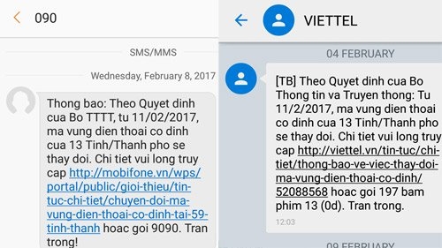 Đổi mã vùng tác động thế nào tới người dùng viễn thông?