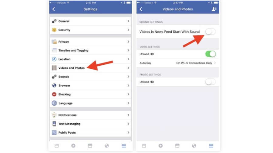 Cách tắt âm thanh phát tự động trên video Facebook