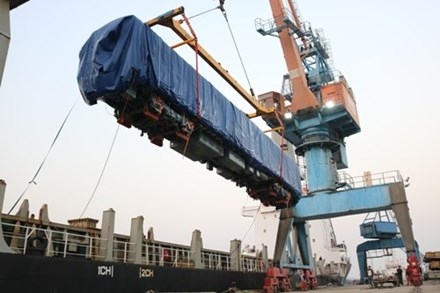 Đoàn tàu đầu tiên của dự án Cát Linh – Hà Đông cập cảng Hải Phòng