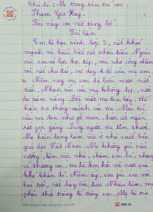 bai van ta me nhung lai ra bo cua be lop 5 khien ai cung nghen ngao - 1