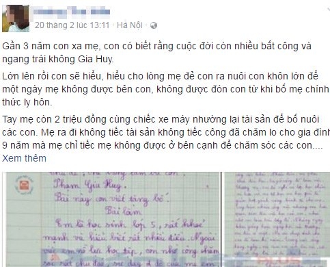 bức thư, cộng đồng mạng, hậu ly hôn, tâm sự, gia đình, mâu thuẫn, mẹ và con