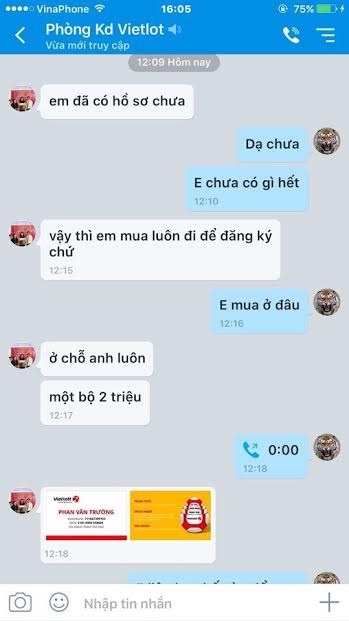 Xuất hiện lừa đảo làm đại lý Vietlott với giá 2 triệu ảnh 1