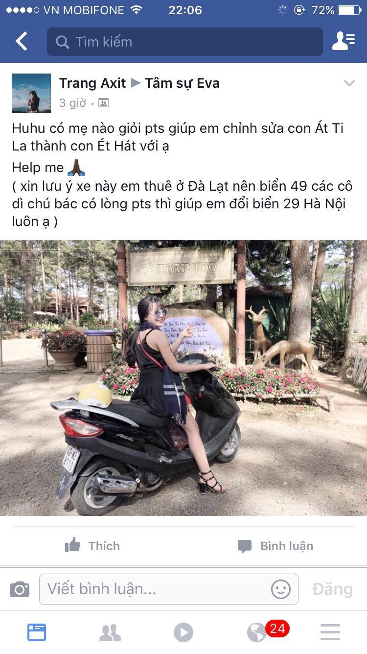Cười lộn ruột với bộ ảnh chế muốn được cưỡi xe SH của cô gái thích sống ảo