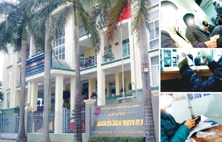 Trụ sở Chi cục Hải quan Cửa khẩu Cảng Hải Phòng khu vực III (ảnh lớn); Bằng chứng bôi trơn (ảnh nhỏ). Ảnh: P.V