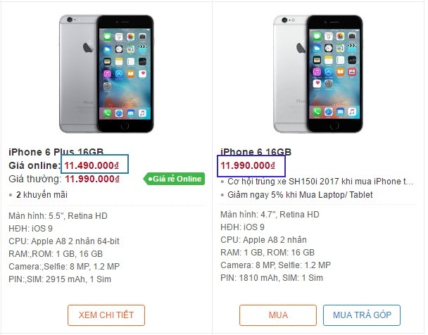 iPhone 6 Plus gia re hon iPhone 6 tai Viet Nam hinh anh 1