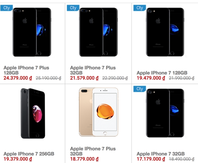 Giá iPhone chính hãng của một số chuỗi bán lẻ nhỏ