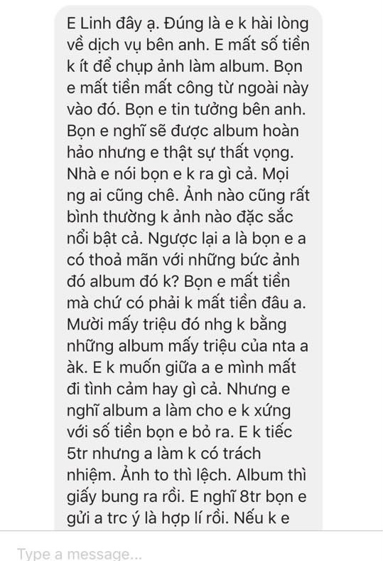  Nhiếp ảnh tố cặp vợ chồng bùng 5,3 triệu tiền chụp ảnh cưới: 7 lần đòi là 7 lần hẹn - Ảnh 6.
