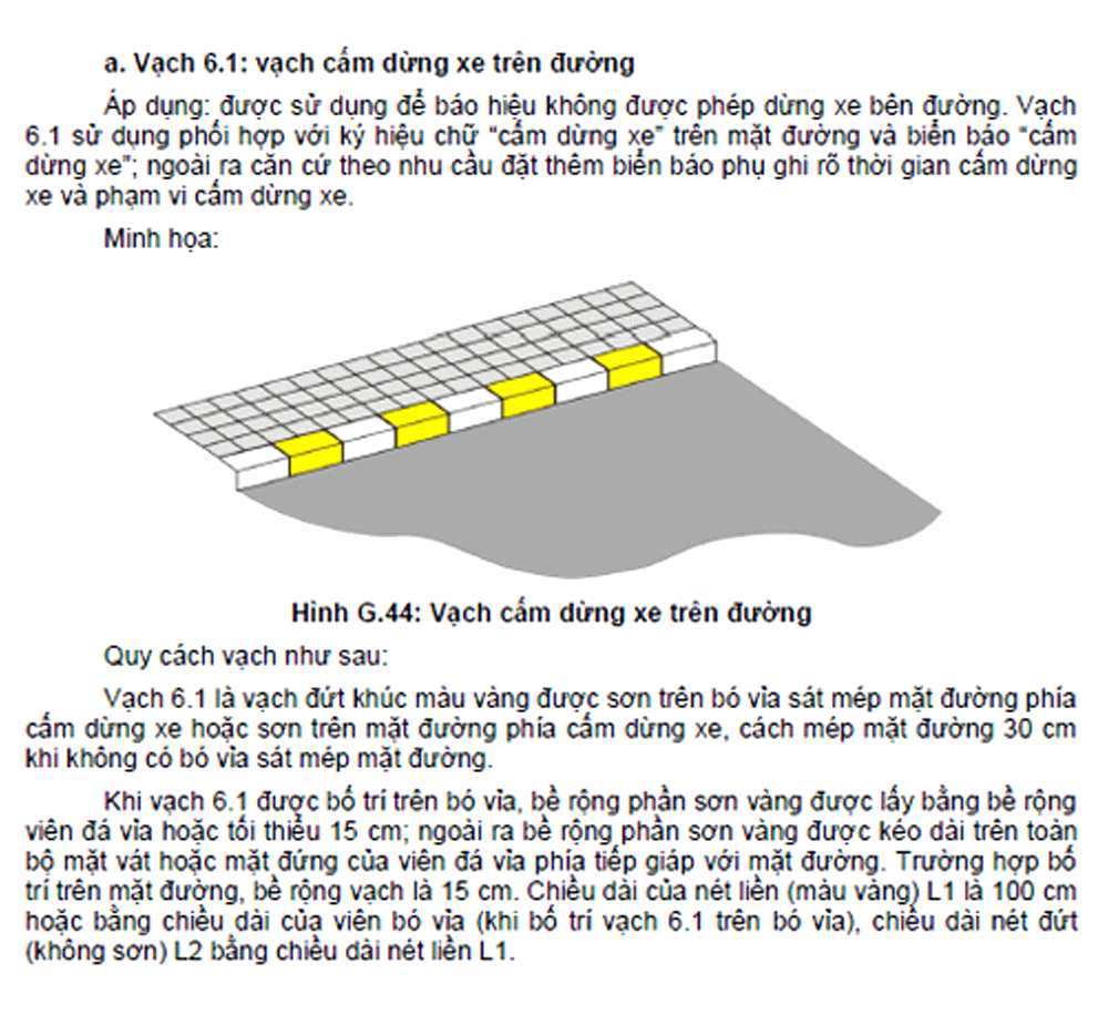 Vạch cấm dừng hoặc đỗ xe trên đường
