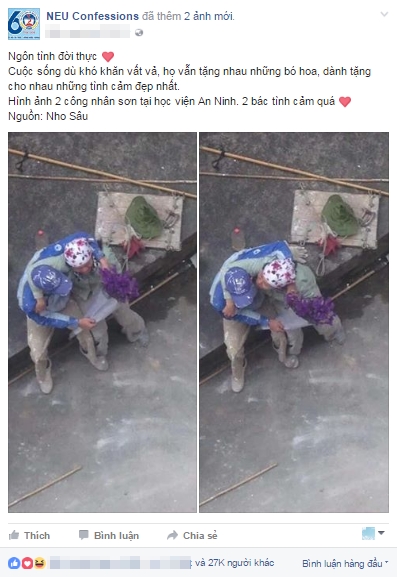 Khoảnh khắc đẹp: Cái thơm trộm vội vàng của hai vợ chồng người thợ sơn - Ảnh 1.