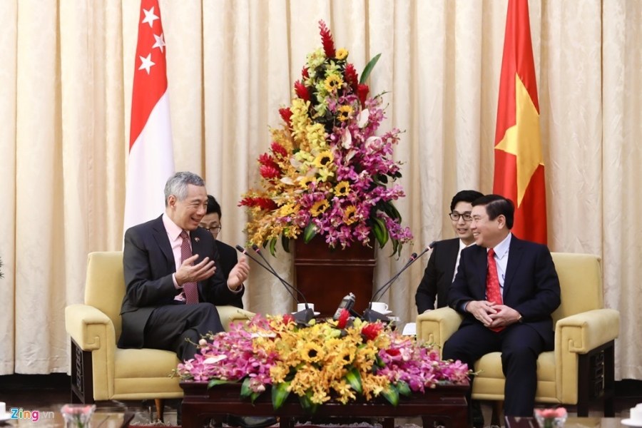 Thu tuong Singapore Ly Hien Long bat dau ngay lam viec tai Ha Noi hinh anh 9