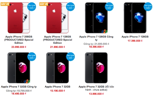 Giá bán màu đỏ cao hơn tới 4 triệu đồng so với các màu khác.